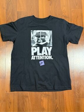 Nike Youth "Play Attention" Black Graphic Tee